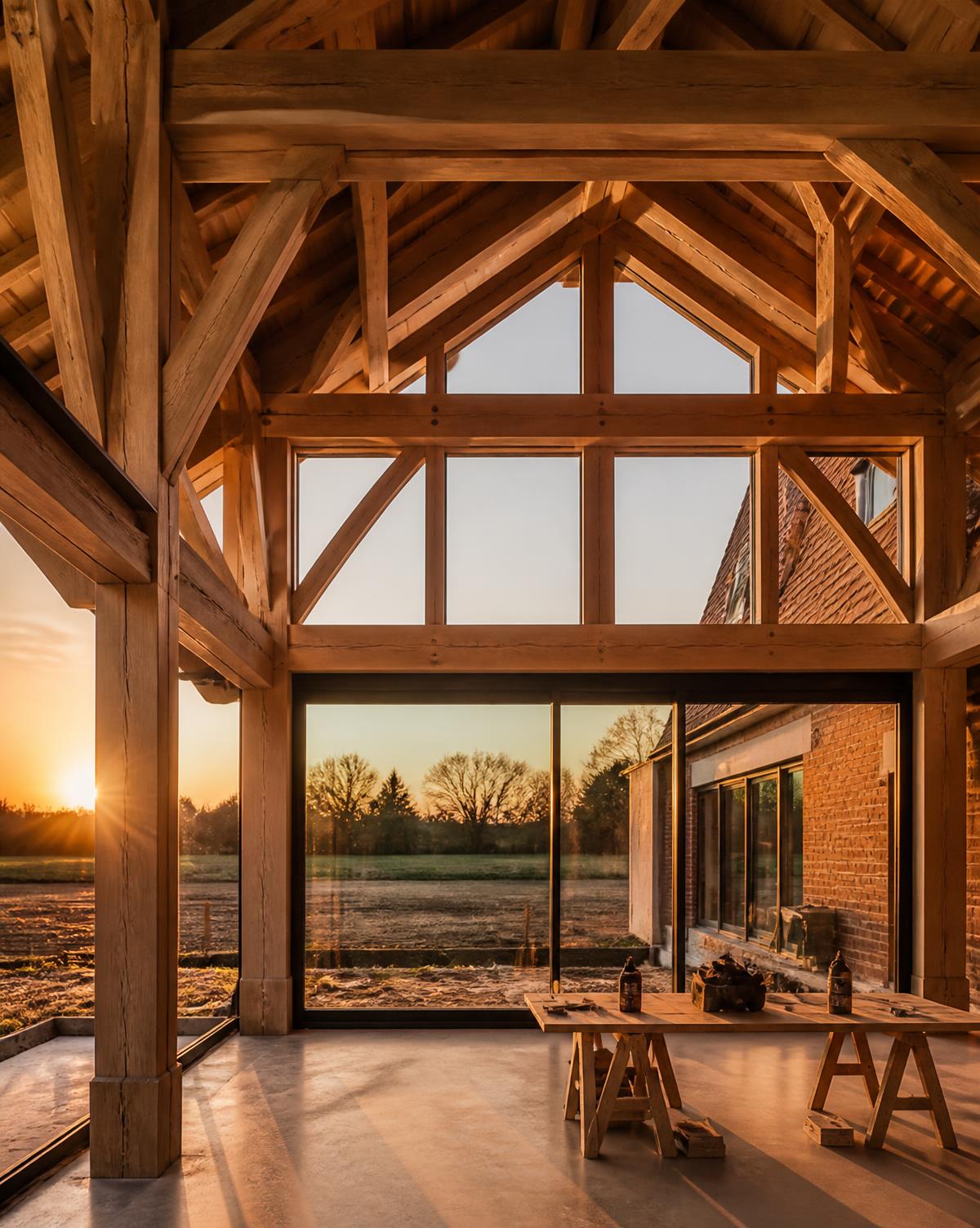 Cotswolds barn, Timber extension by ARA Construction